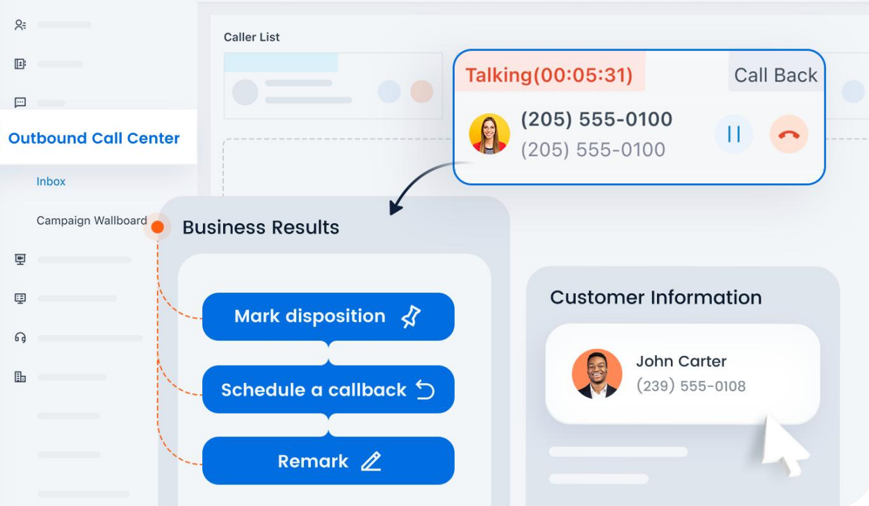 Dialer agent live screen