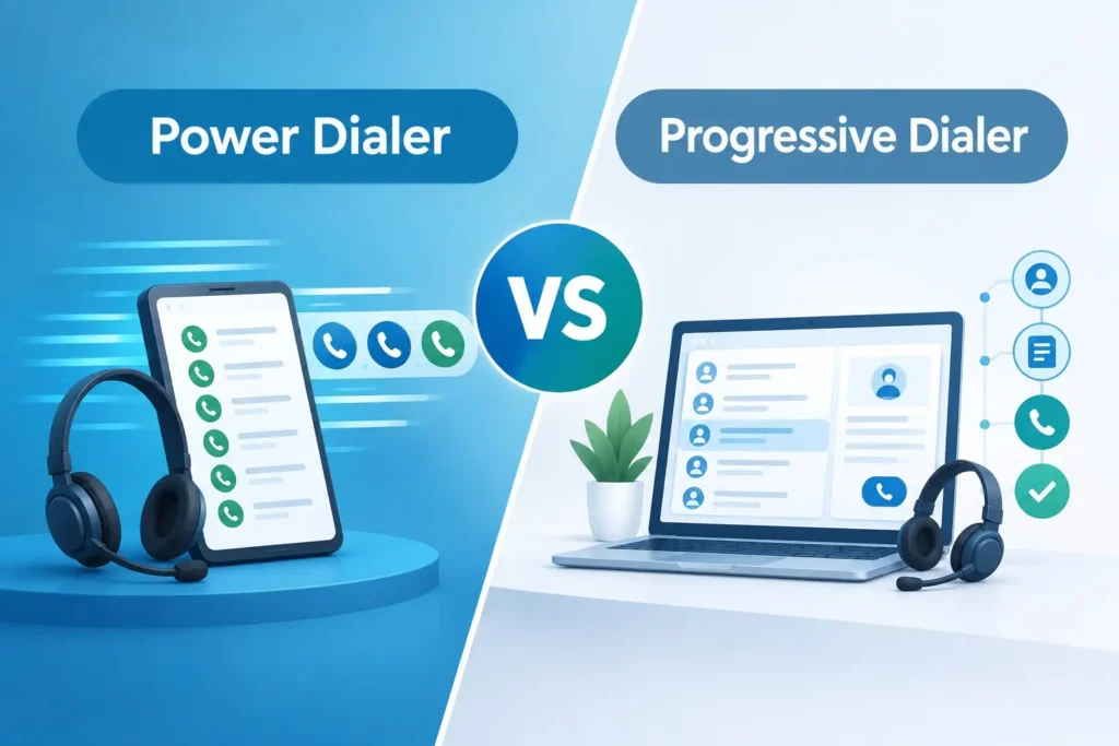 what is the difference between power and progressive dialer - power vs progressive dialer choose your winner - progressive dialer platform dubai - dialer solution in dubai - dialer